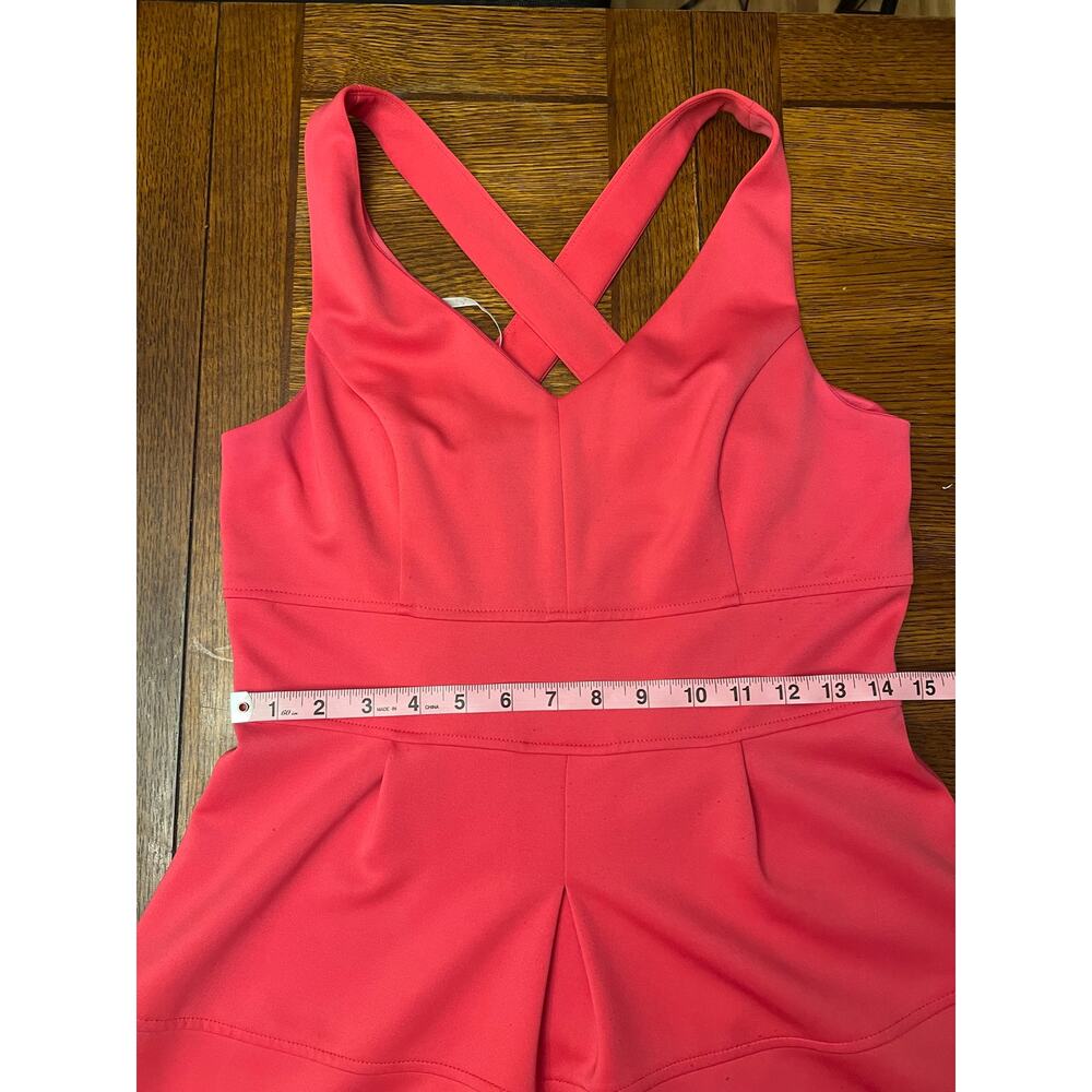 Jessica Simpson Pink Crisscross Back V-Neck Sleeveless Fit & Flare Dress Sz 8 - Picture 9 of 13